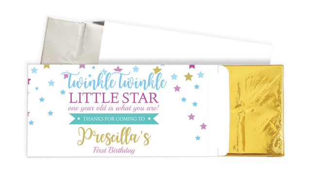 Twinkle Star 1st Birthday Birthday Personalised Chocolate Bar In A Box