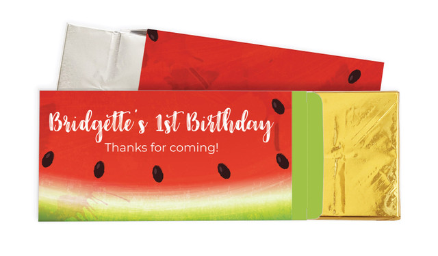 Watermelon Party Birthday Personalised Chocolate Bar In A Box