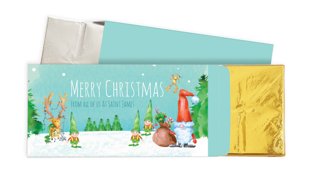 A Watercolour Christmas Christmas Personalised Chocolate Bar In A Box