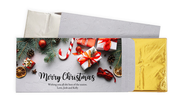 Christmas Background Christmas Personalised Chocolate Bar In A Box