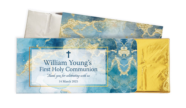Abstract Background Communion Personalised Chocolate Bar In A Box