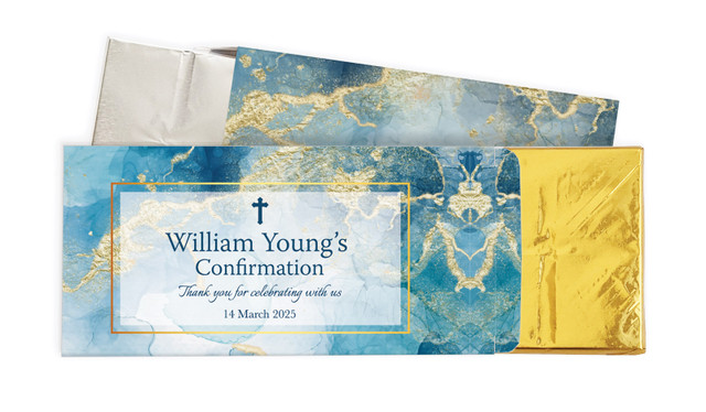Abstract Background Confirmation Personalised Chocolate Bar In A Box