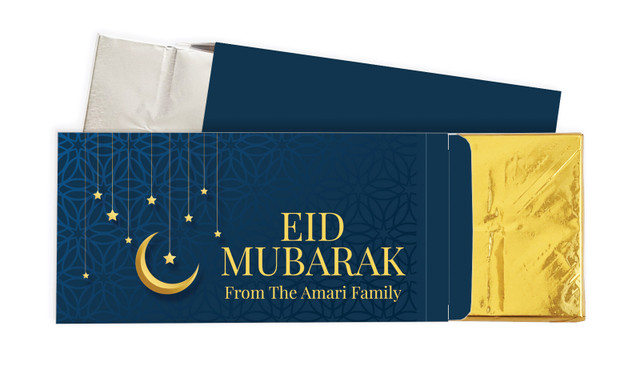 Moon on Navy Personalised Chocolate Bar In A Box