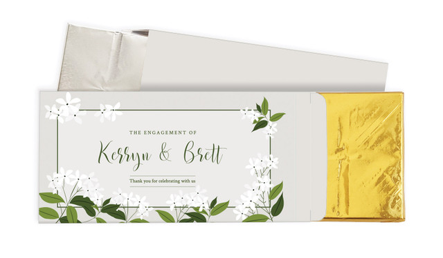 Jasmine Engagement Personalised Chocolate Bar In A Box