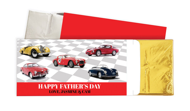 Cars Of Yesteryear Fathers Day Personalised Chocolate Bar In A Box