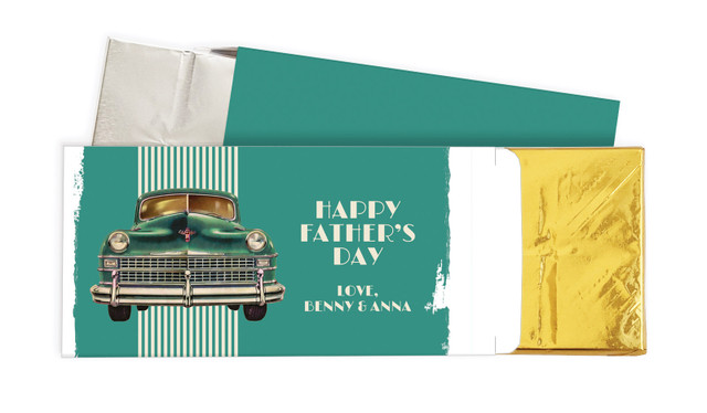 Old Cadillac Fathers Day Personalised Chocolate Bar In A Box