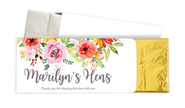 Beautiful Florals Hens Night Personalised Chocolate Bar In A Box