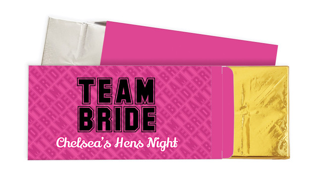 Team Bride Hens Night Personalised Chocolate Bar In A Box