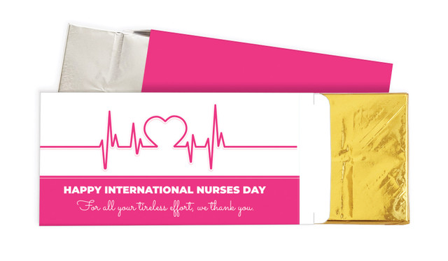 Heart Rate International Nurses Day Personalised Chocolate Bar In A Box