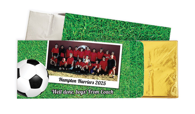 Soccer Photo Personalised Chocolate Bar In A Box