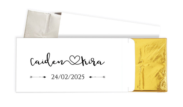 Cursive Names Wedding Personalised Chocolate Bar In A Box