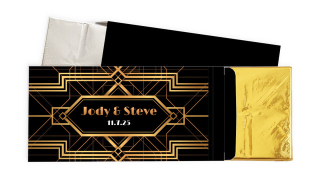 Gatsby Wedding Personalised Chocolate Bar In A Box