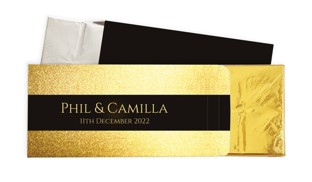 Solid Gold Wedding Personalised Chocolate Bar In A Box