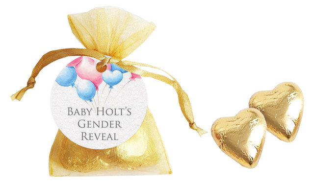 Balloons Gender Reveal Personalised Organza Bag