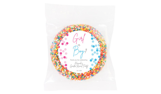 Confetti Gender Reveal Giant Chocolate Freckle