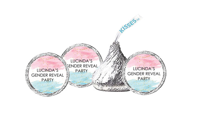 Paint Strokes Gender Reveal Personalised Hersheys Kisses