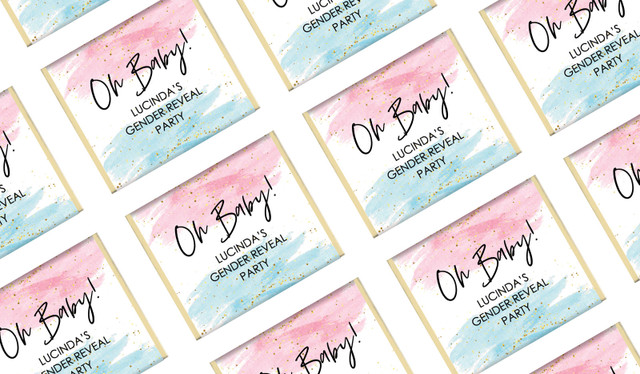 Paint Strokes Gender Reveal Custom Baby Shower Mini Chocolates
