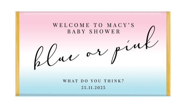 Gradient Gender Reveal Personalised Chocolate Bar