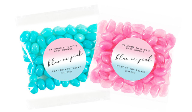 Gradient Gender Reveal Personalised Lolly Bag 55g (Choice Of Filling)