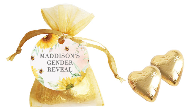 Honey Bee Gender Reveal Personalised Organza Bag