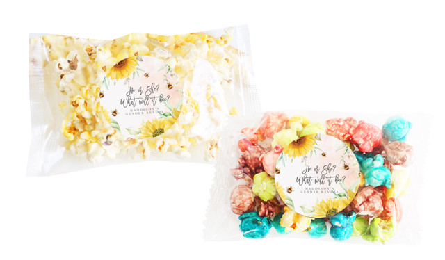 Honey Bee Gender Reveal Personalised Popcorn Bag
