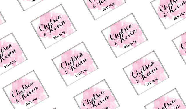 A Splash Of Pink Watercolour Mini Chocolates