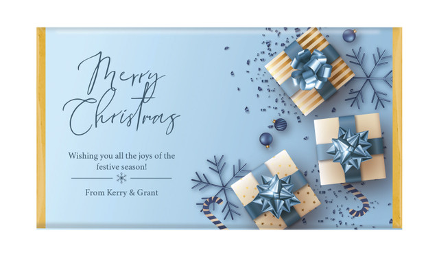 Baby Blue Christmas Personalised Chocolate Bars