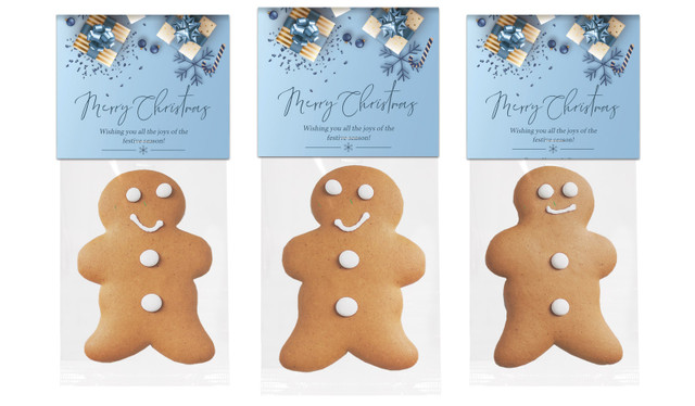 Baby Blue Christmas Gingerbread Man With Custom Topper