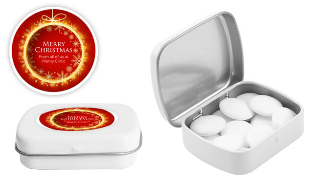 Glowing Bauble Christmas  Personalised Mint Tin