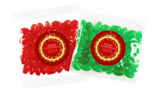 Glowing Bauble Christmas Personalised Lolly Bag Favour