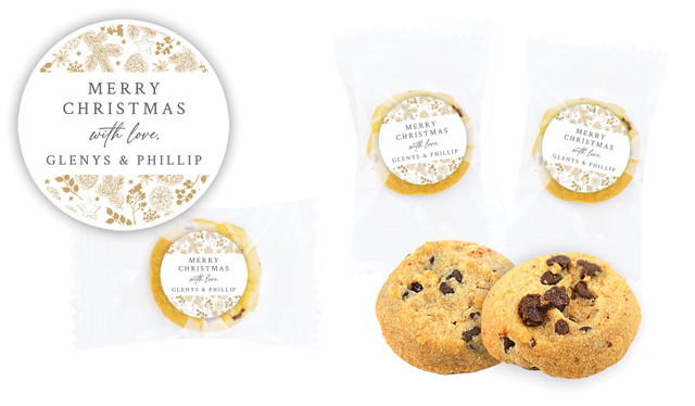 Elegant Underbrush Christmas Bite-Size Personalised Cookie 5g