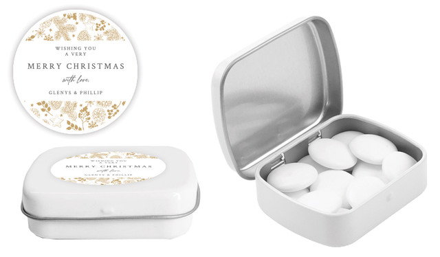Elegant Underbrush Christmas  Personalised Mint Tin