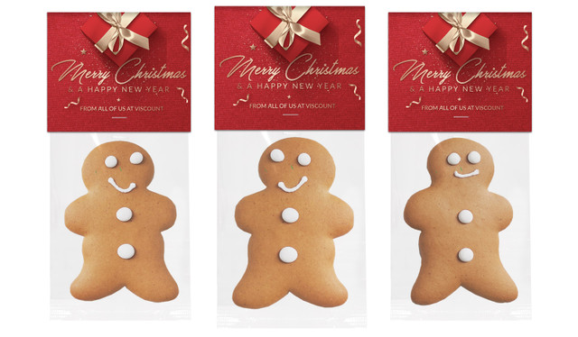 Glossy Gift Red Christmas Gingerbread Man With Custom Topper