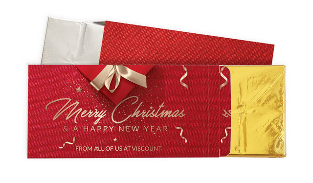 Glossy Gift Red Christmas Personalised Chocolate Bar In A Box