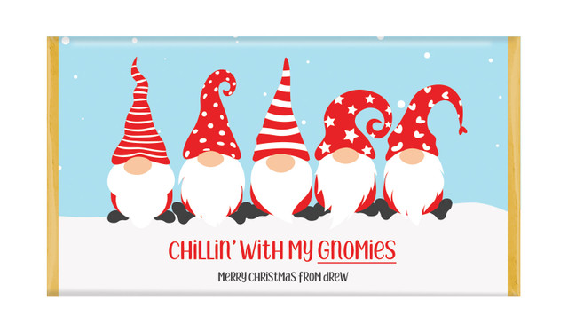 Gnomies Christmas Personalised Chocolate Bars