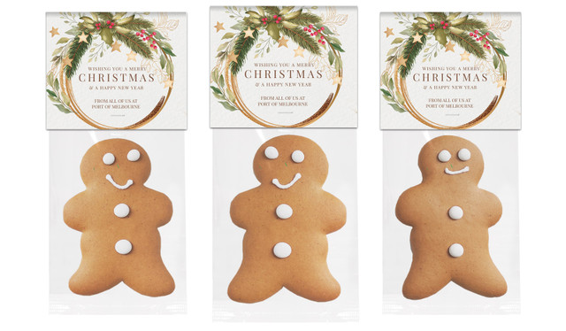 Golden Wreath Christmas Gingerbread Man With Custom Topper