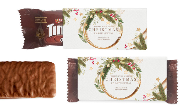 Golden Wreath Christmas Individual TimTam TM (Box Of 150)