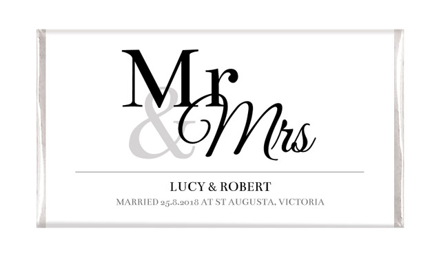 Mr & Mrs Announcement Chocolate Wedding Favours