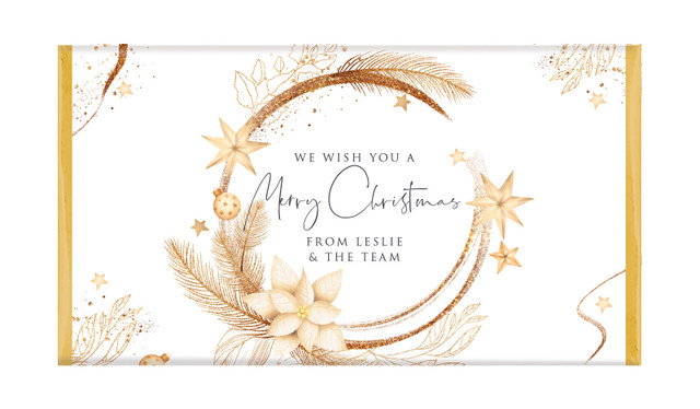 Natural Gold Christmas Personalised Chocolate Bars