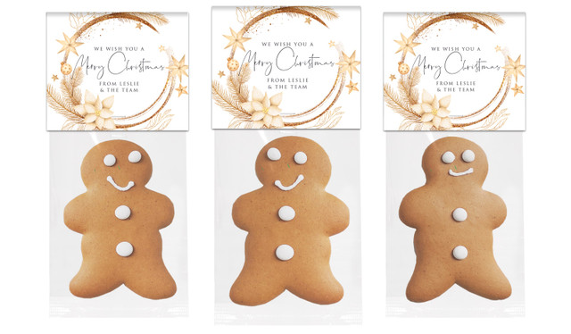 Natural Gold Christmas Gingerbread Man With Custom Topper