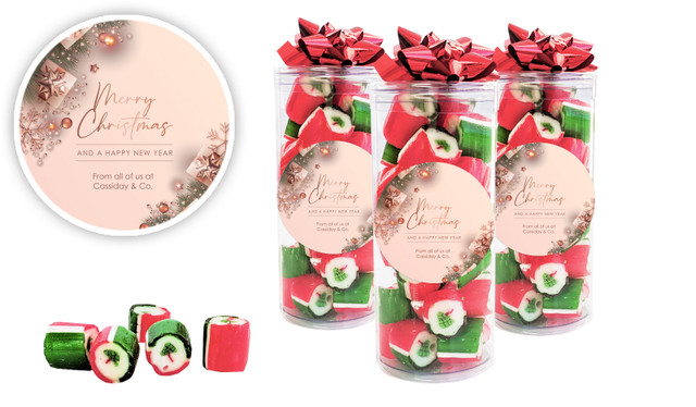 Rose Gold Gifts Christmas Personalised Custom Rock Candy Tube