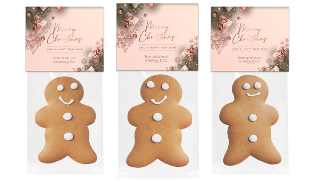 Rose Gold Gifts Christmas Gingerbread Man With Custom Topper