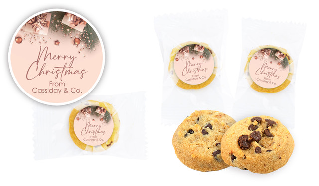 Rose Gold Gifts Christmas Bite-Size Personalised Cookie 5g