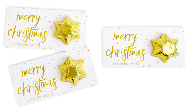 Gold Confetti Stars Personalised Star Card