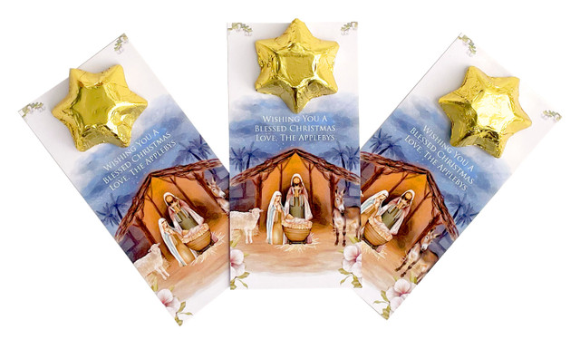 Nativity Scene Personalised Star Card