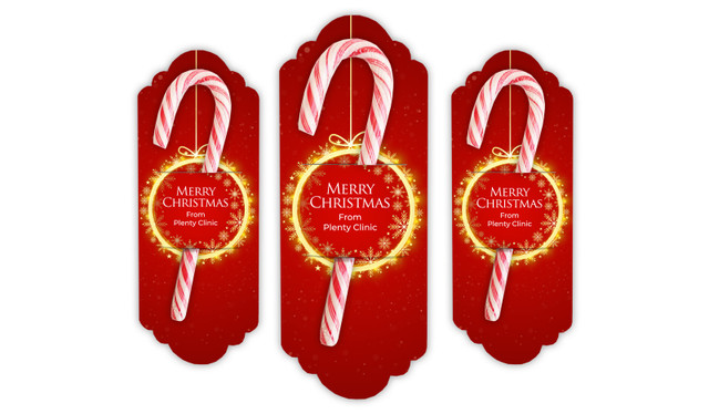 Glowing Bauble Personalised Christmas Candy Cane Card
