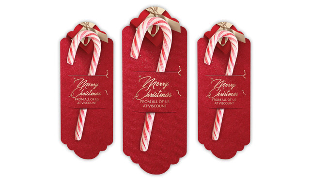 Glossy Gift Red Personalised Christmas Candy Cane Card