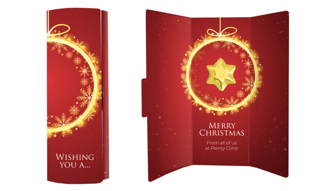 Glowing Bauble Personalised Chocolate Christmas Card