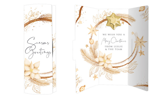 Natural Gold Gifts Personalised Chocolate Christmas Card