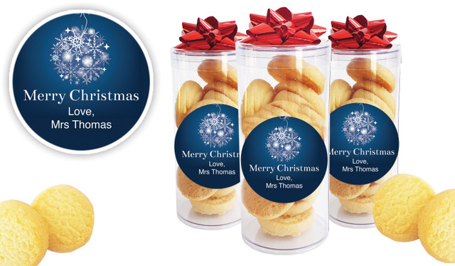 Blue Ornament Personalised Shortbread Cookie Jar